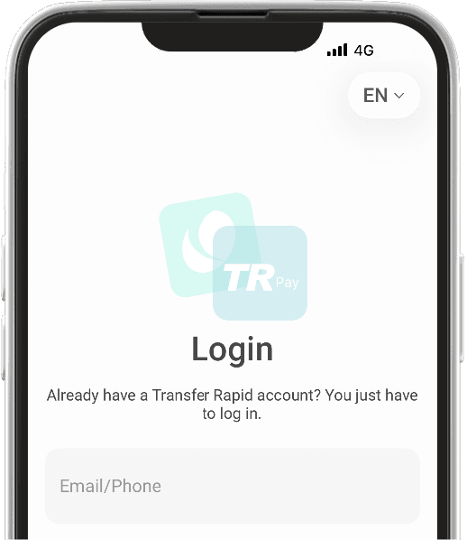 Ecranul de autentificare din TR Pay